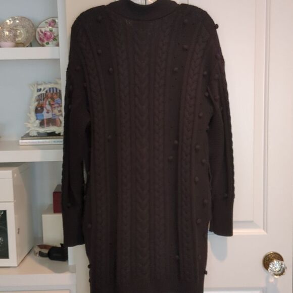 Nicholas Cozy Grandpa Pom Pom Belted Cardigan Small - Picture 7 of 8